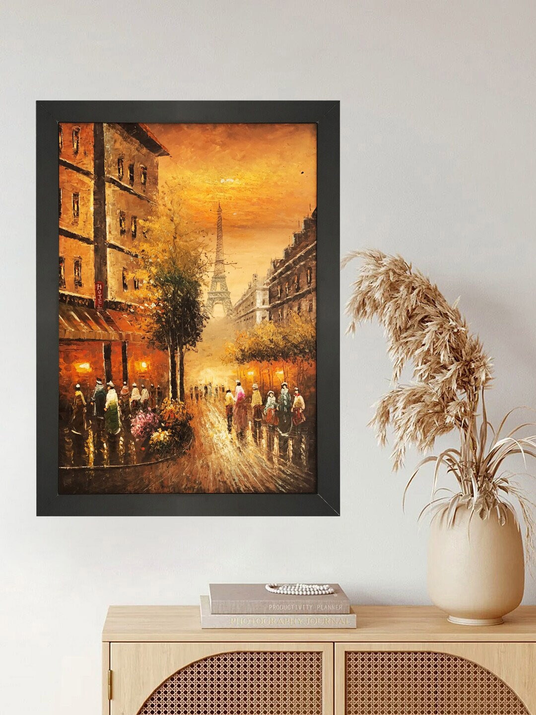 Gallery99 Yellow Portrait Paris View Original Handmade Oil Painting On Canvas