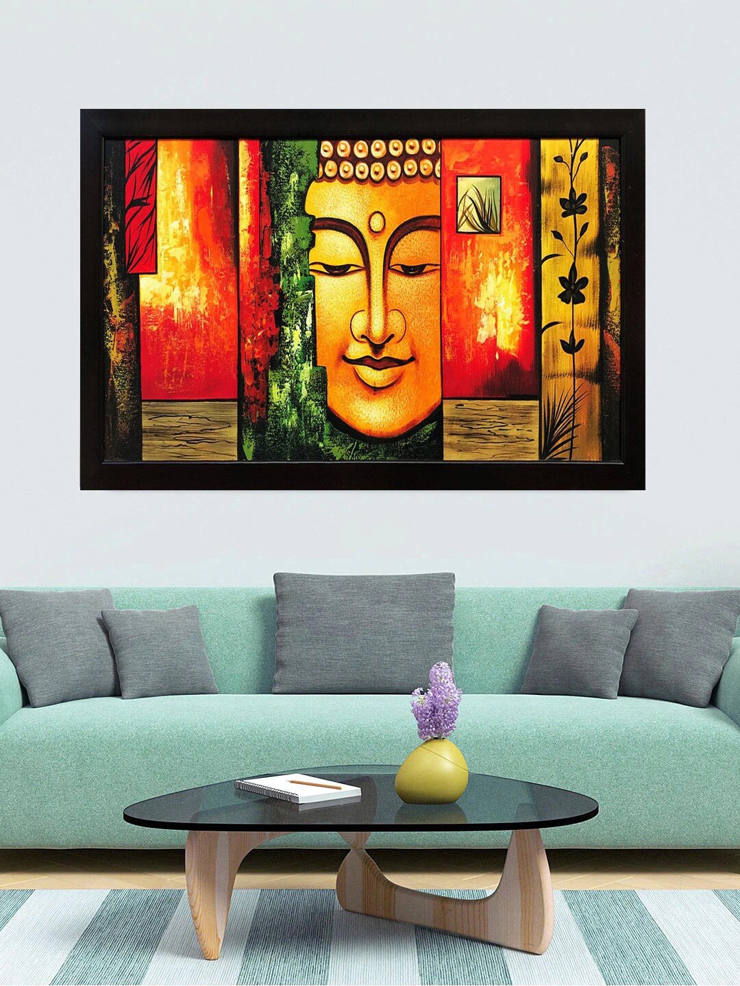 

Gallery99 Golden & Green Buddha Canvas Painting Frame Wall Art, Gold