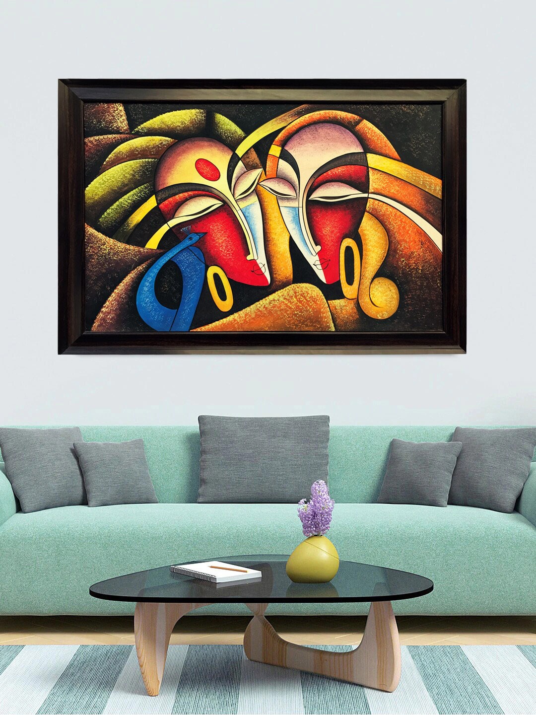 

Gallery99 Red and Orange Abstract Handmade Oil Painting Wall Art
