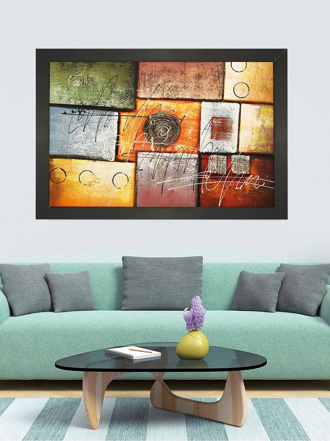 

Gallery99 yellow Abstract Painted Canvas Oil Painting Wall Art