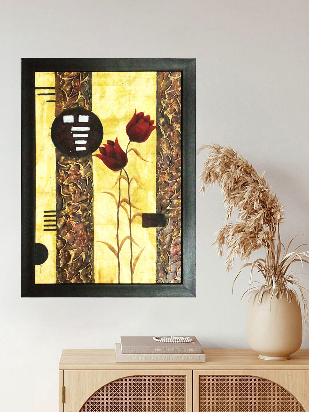 

Gallery99 Yellow Modern Abstract By Renaud Canvas Oil Painting Framed Wall Art