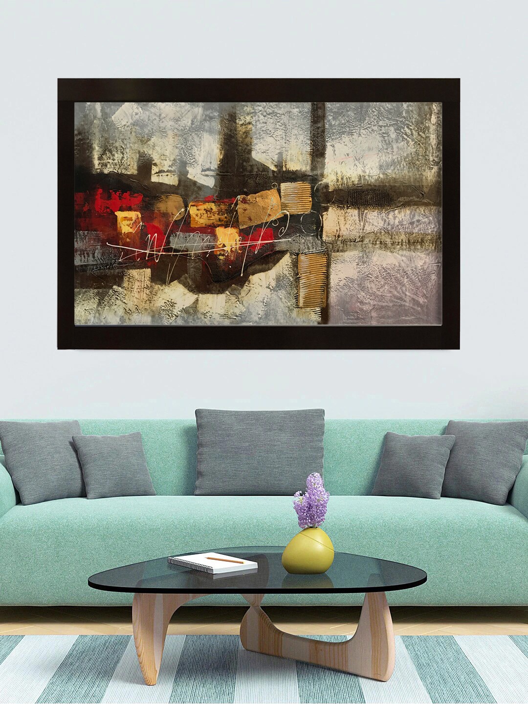 

Gallery99 Beige and yellow Canvas Abstract Oil Painting Wall Art