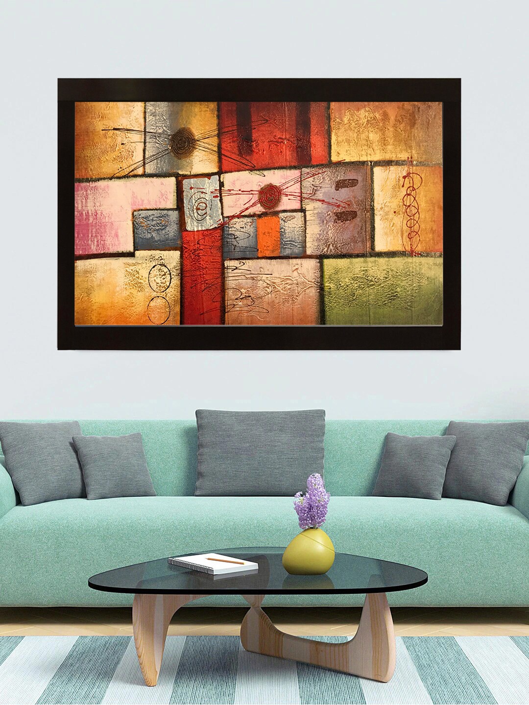 

Gallery99 Red and Yellow Abstract Painted Canvas Oil Painting Wall Art