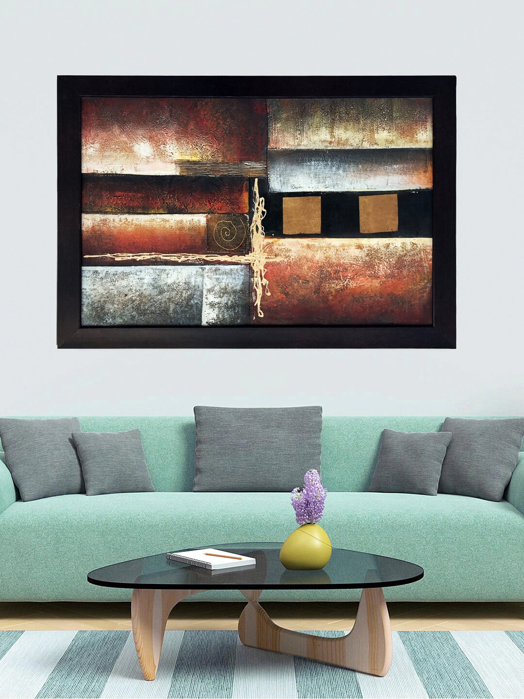 

Gallery99 Brown Modern Abstract By Renaud Canvas Framed Wall Art