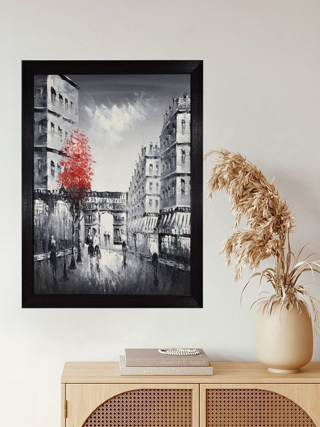 

Gallery99 Black & Grey Handmade Oil Painting Wall Art