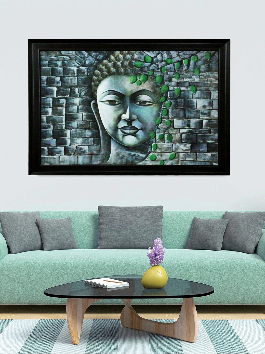 

Gallery99 Black Meditation Buddha Abstract Wall Art With Frame