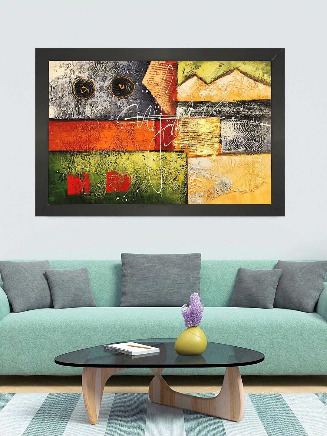 

Gallery99 Multi-Colored Abstract Canvas Painting Frame Wall Art