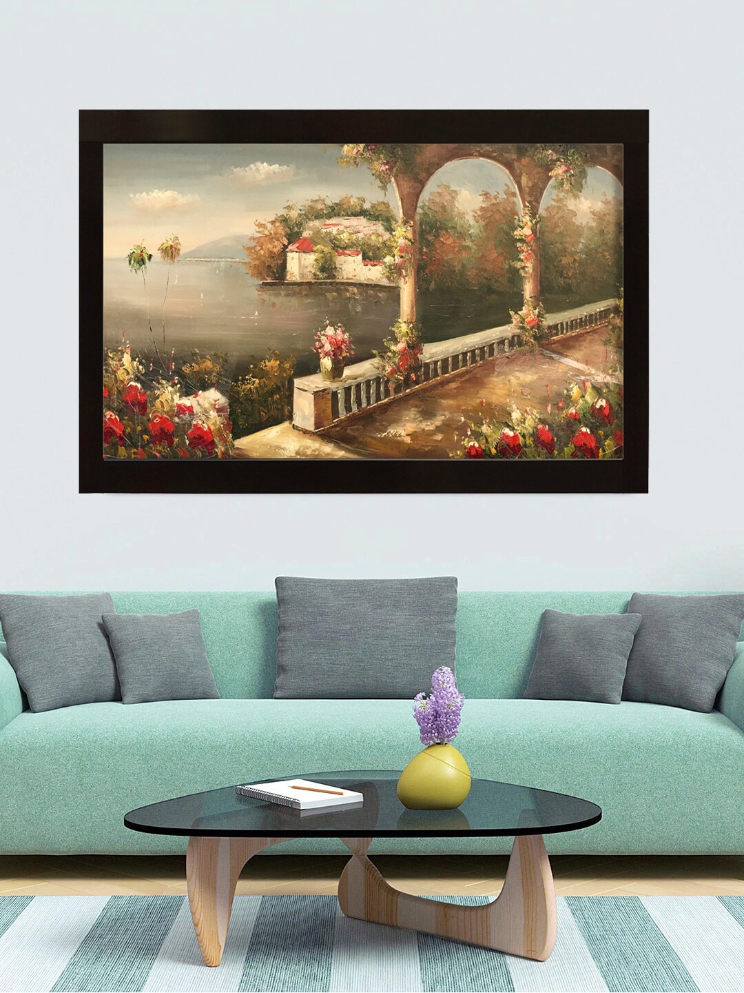 

Gallery99 Beige & Black Scenic Shore Canvas Framed Wall Art