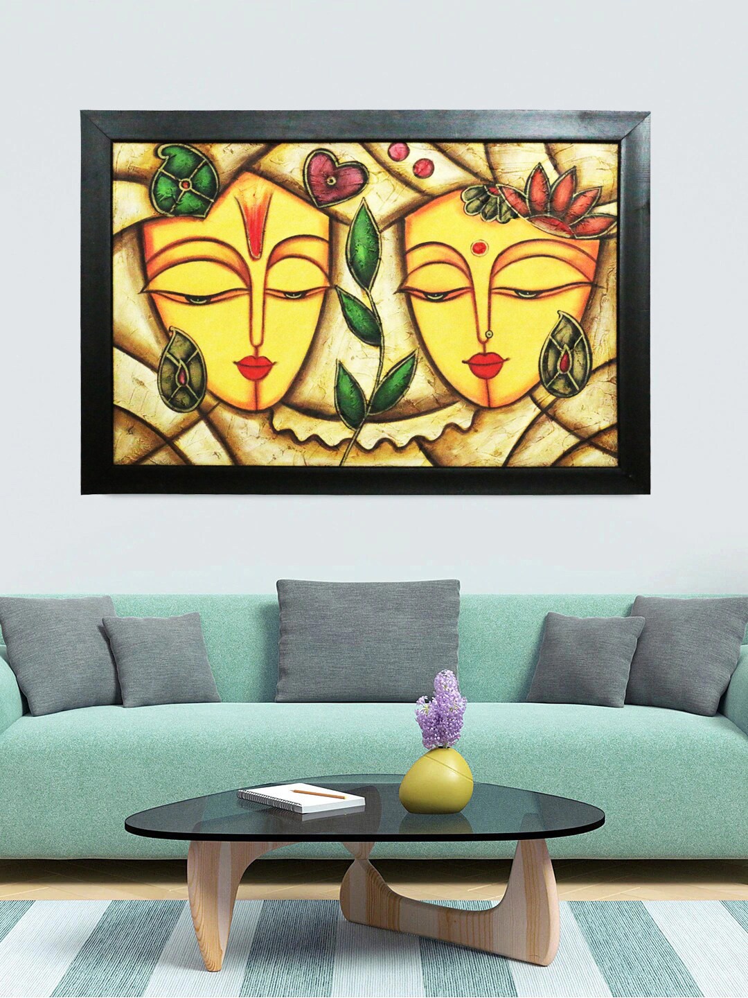 

Gallery99 Yellow & Green Radha & Krishna Painting Wall Art