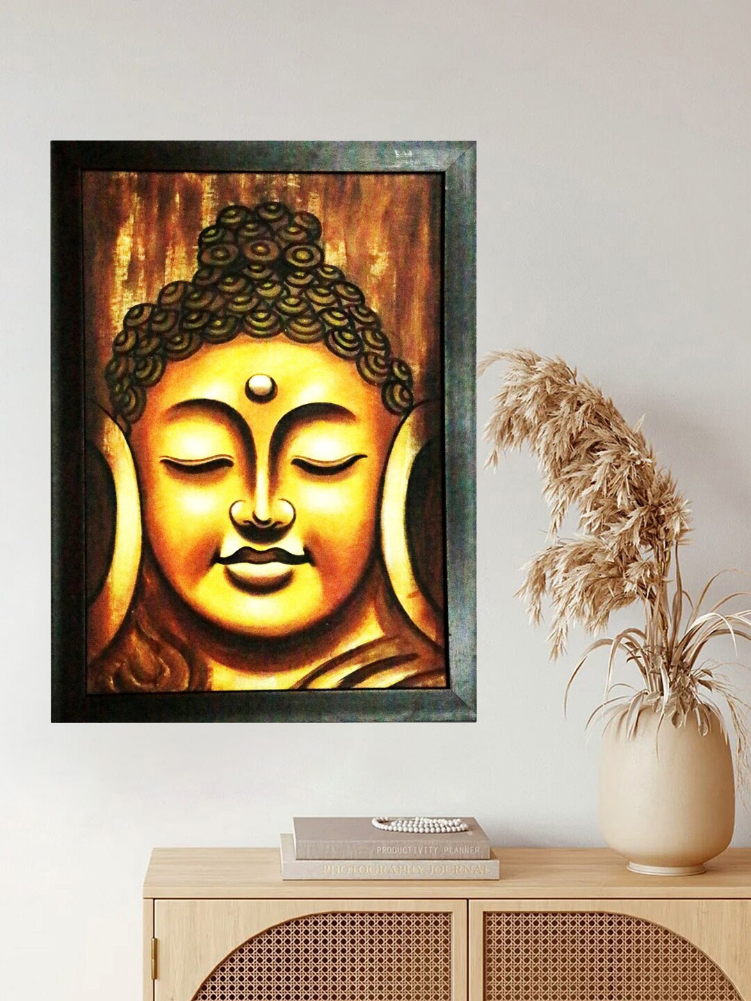 

Gallery99 Yellow & Brown Meditation Buddha Wall Art With Frame
