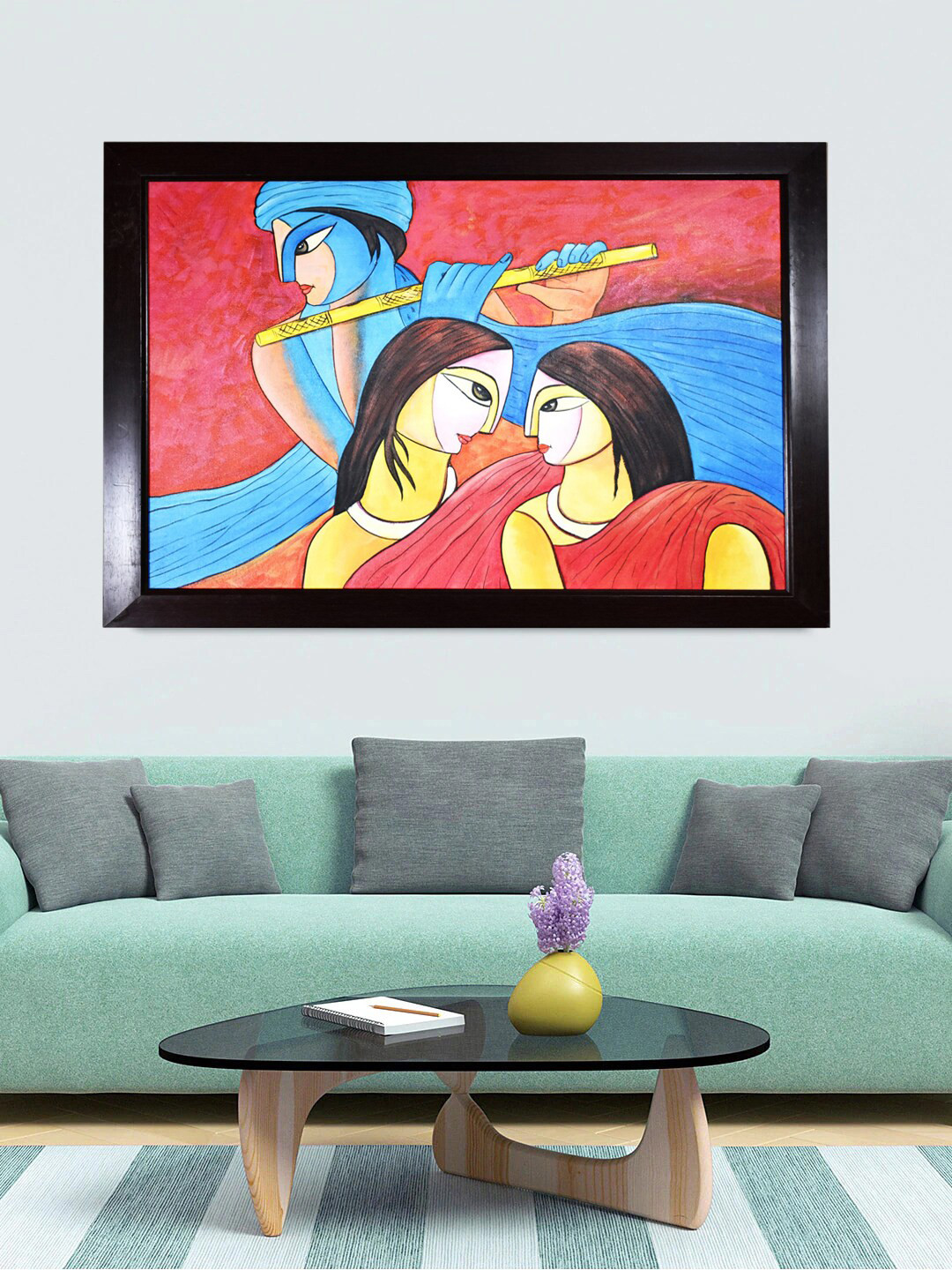 

Gallery99 Red Religious Handmade Oil Painting Wall Art