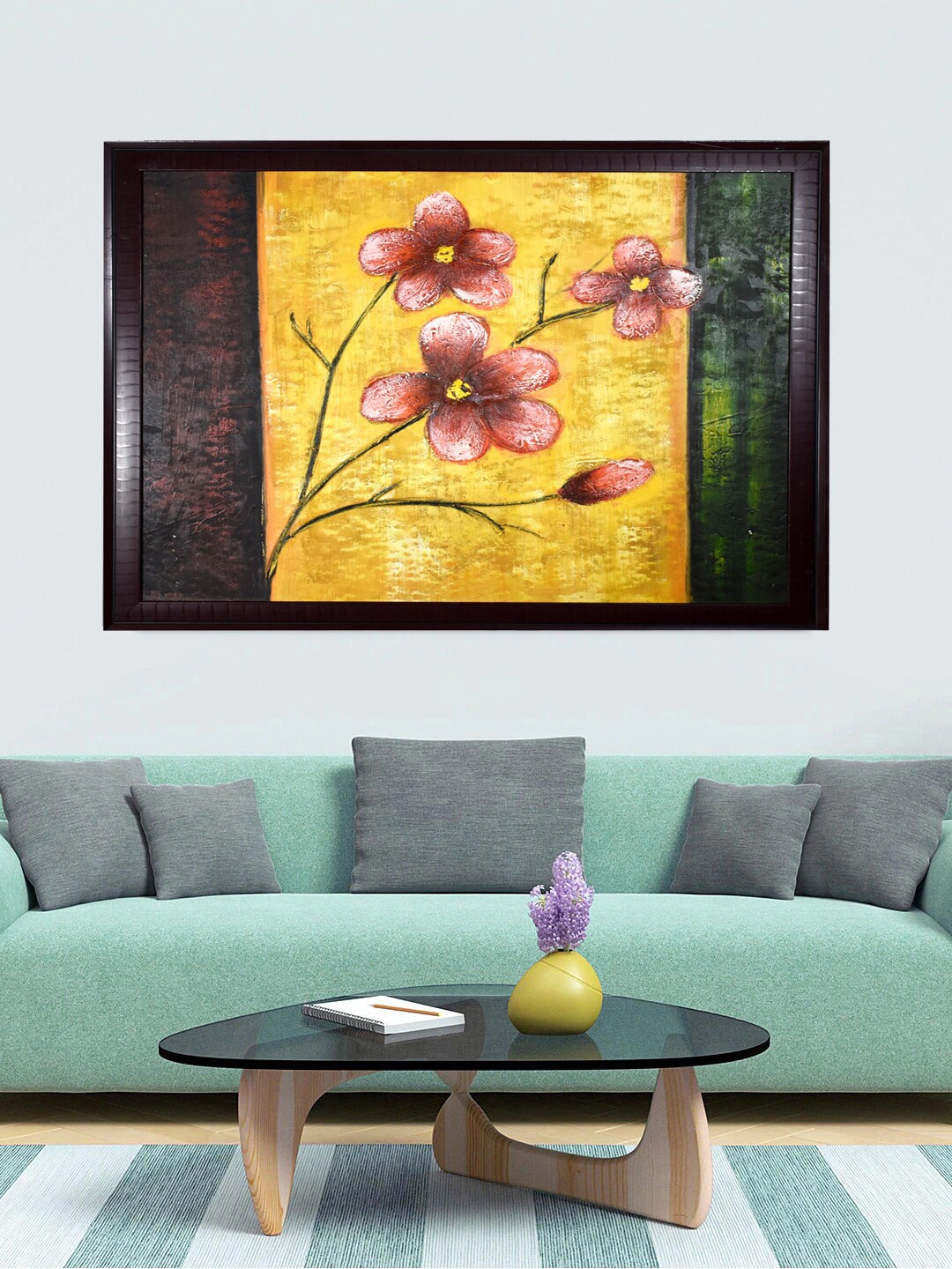 

Gallery99 Yellow Abstract Floral Painted Canvas Wall Art