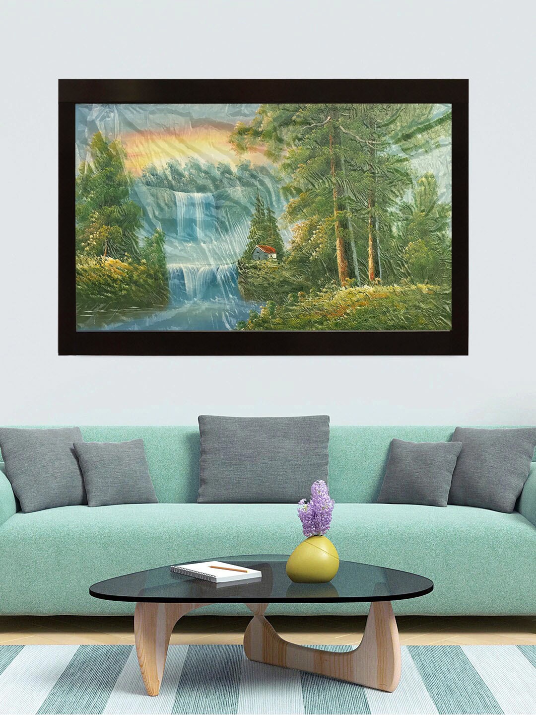 

Gallery99 Green Abstract Printed Oil Wall Painting