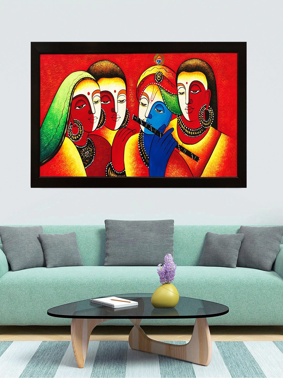

Gallery99 Red & Blue Canvas Painting Frame Wall Art
