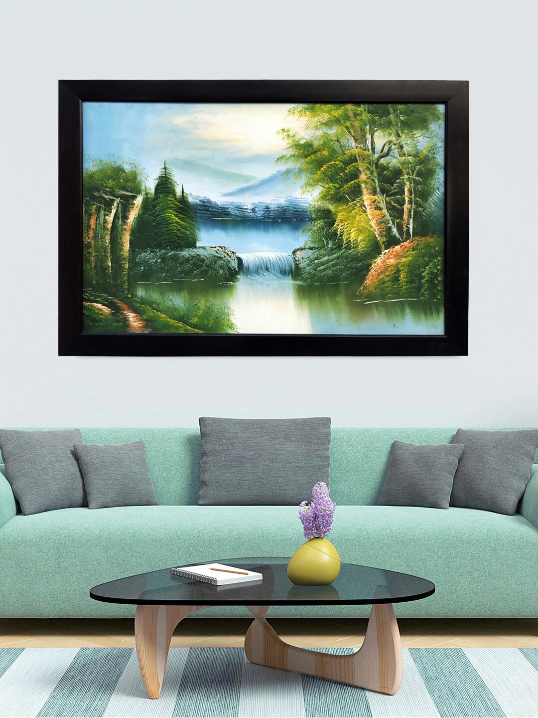 

Gallery99 Green & Blue Landscape Handmade Painting Wall Art