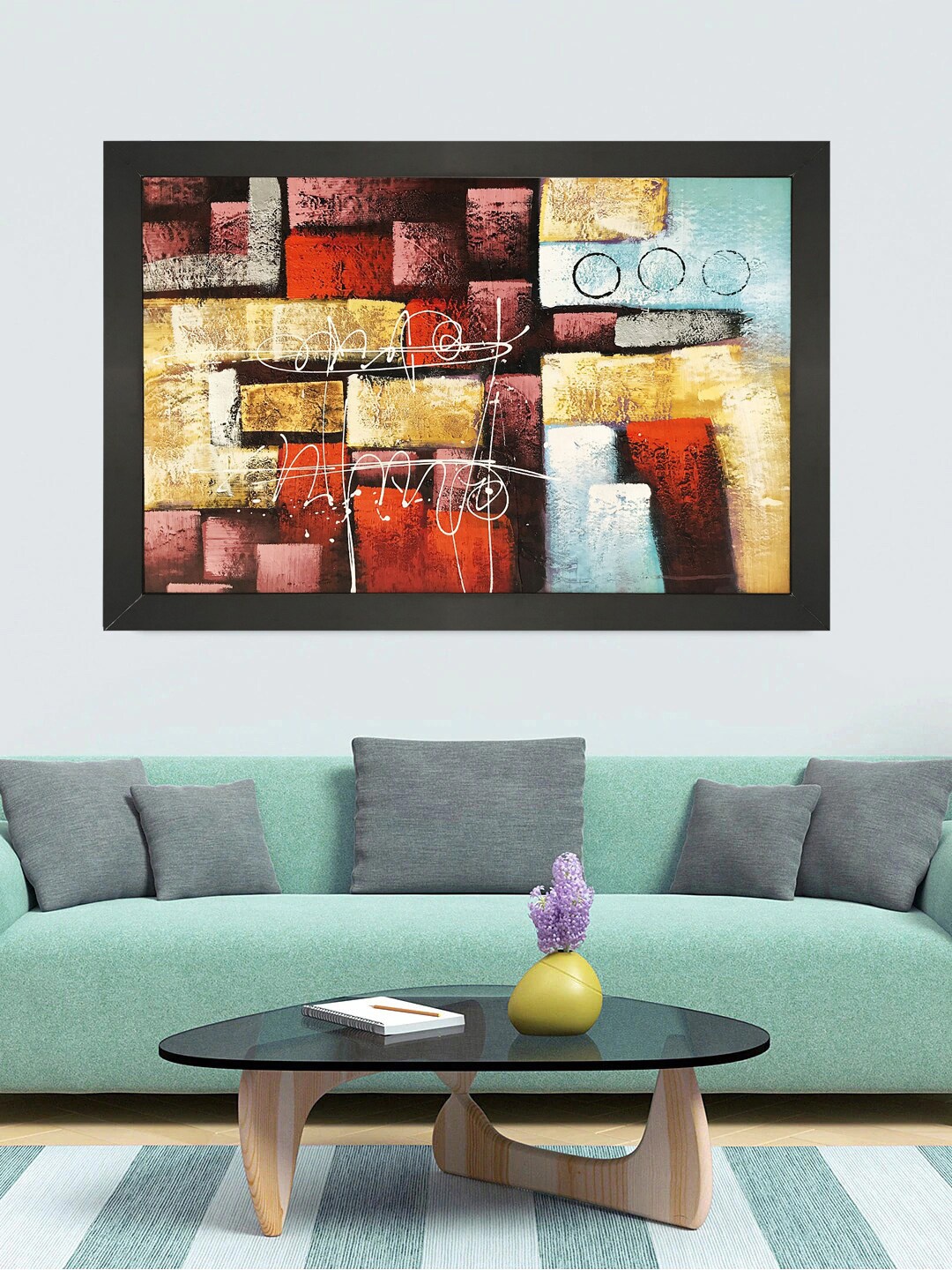 

Gallery99 Red Abstract Painted Canvas Wall Art