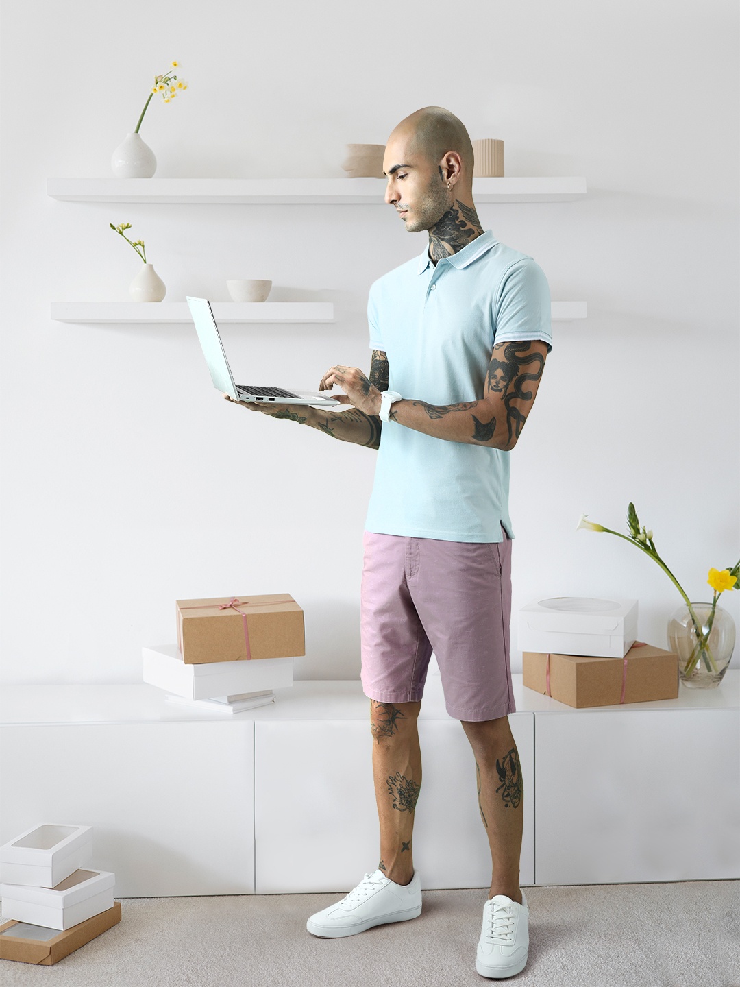 

Allen Solly Men Purple Slim Fit Cotton Chino Shorts