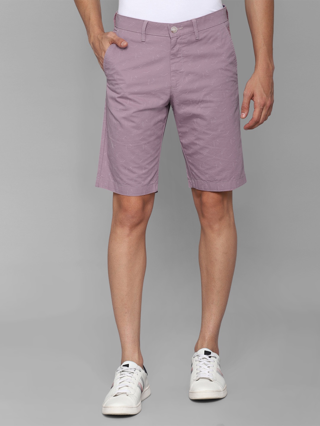 

Allen Solly Men Purple Solid Slim Fit Chino Shorts