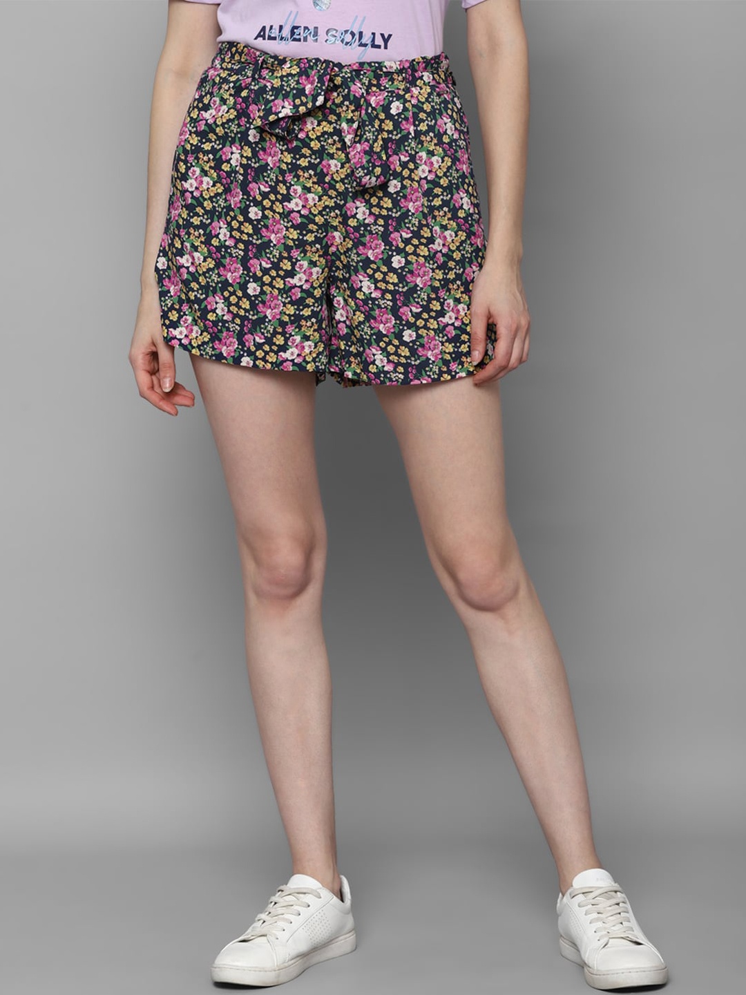 Allen Solly Woman Women Multicoloured Floral Printed Shorts, Multi