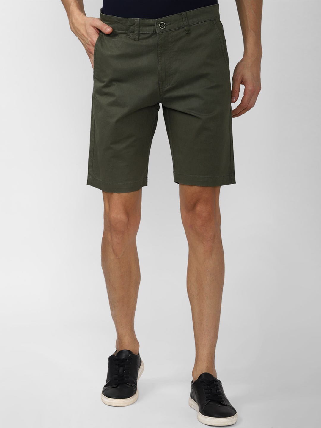 

Peter England Casuals Men Olive Green Shorts