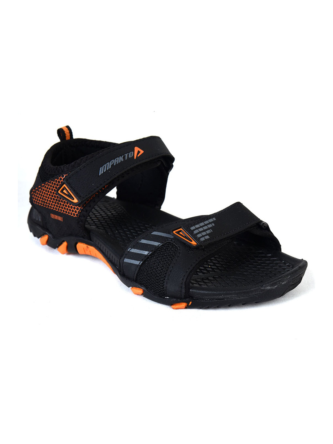 

IMPAKTO Men Black Solid Sports Sandal