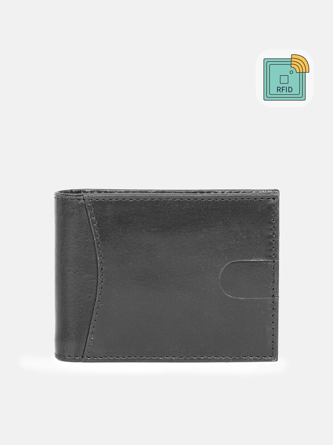 

SAMTROH Men Black Leather RFID Card Holder