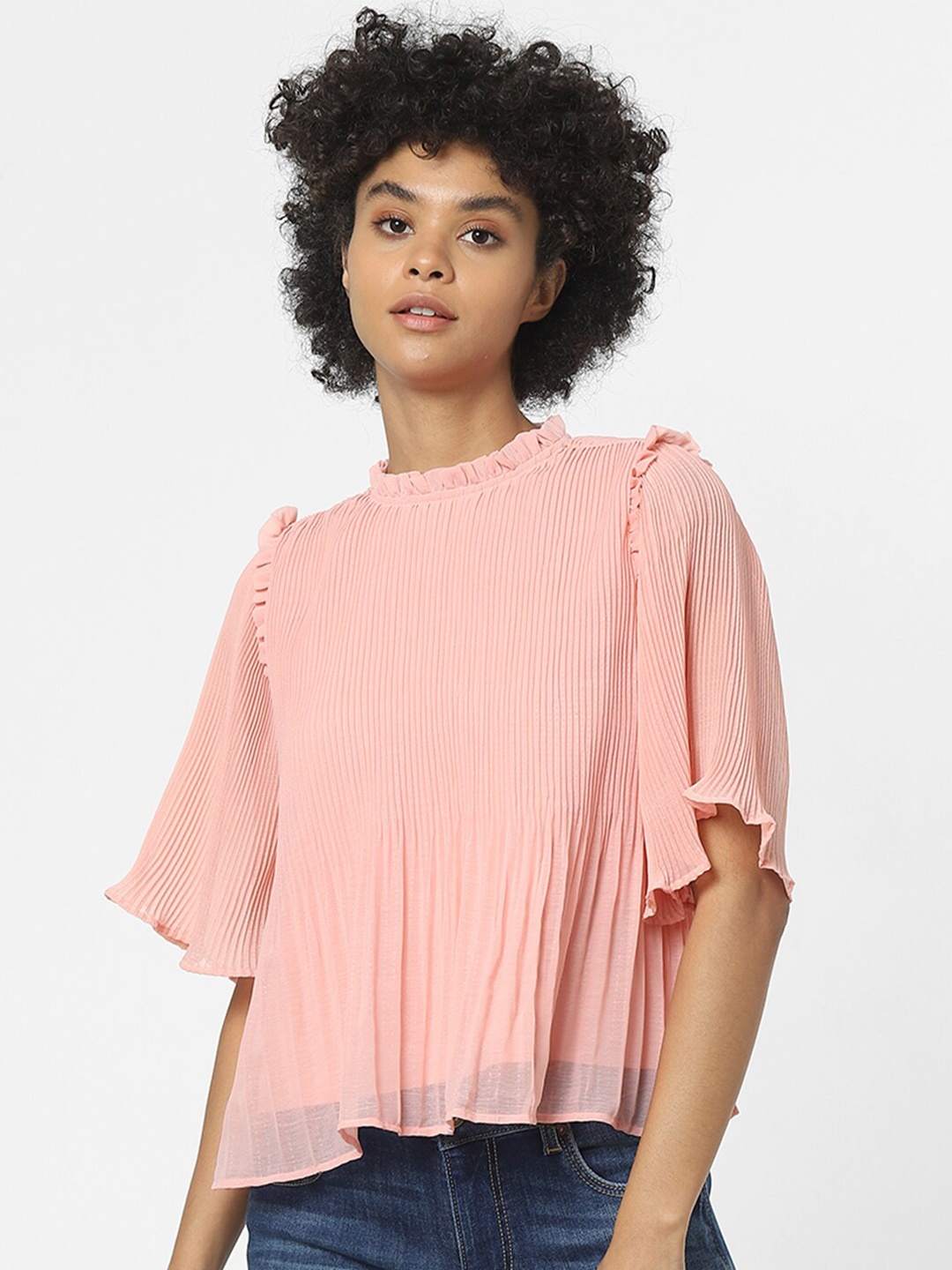 

ONLY Women Pink Solid Top