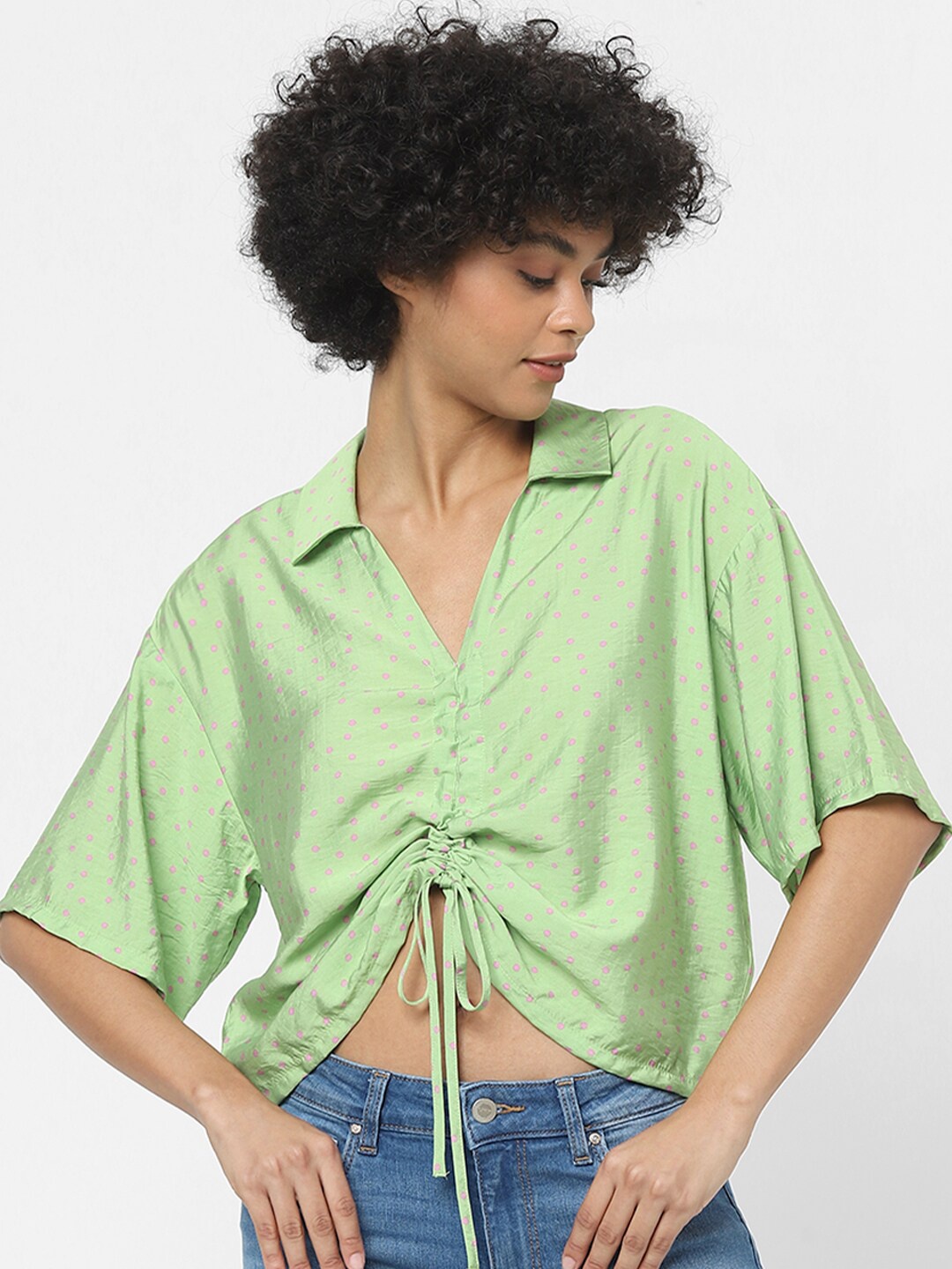 

ONLY Green Print Top