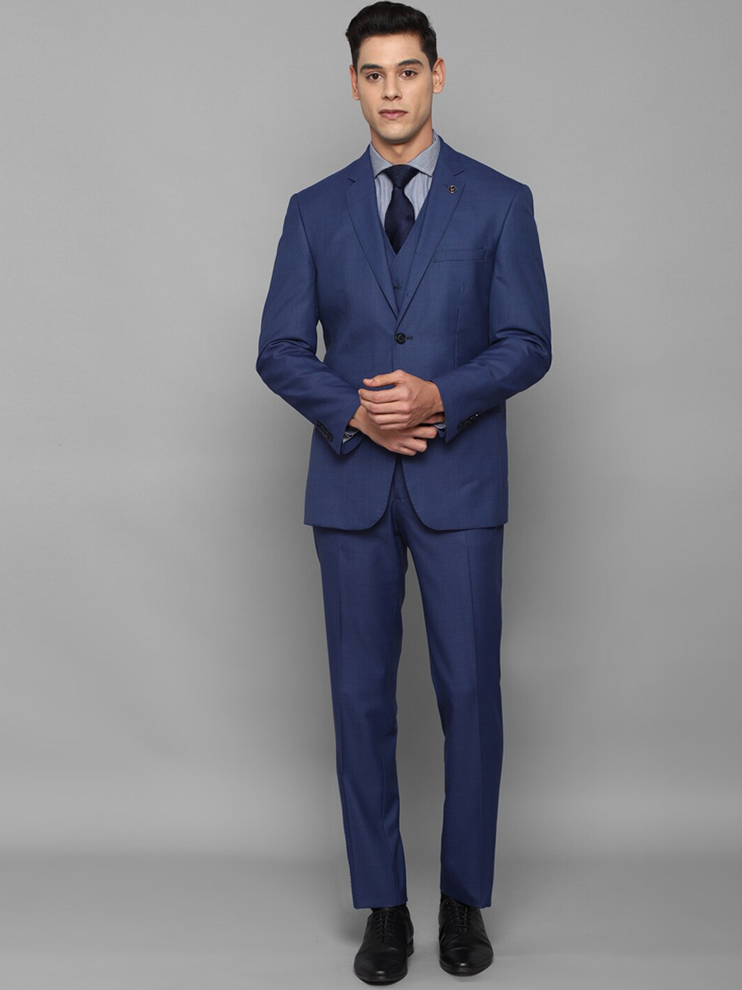 

Allen Solly Men Navy Blue Slim-Fit Single-Breasted Three-Piece Formal Suit