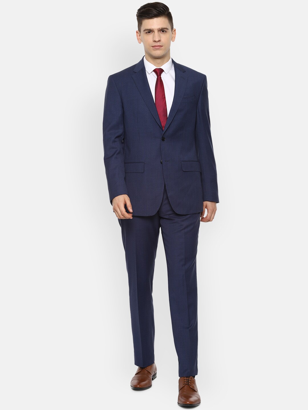 

Louis Philippe Men Blue Solid Slim-Fit Single-Breasted Two-Piece Formal Suit