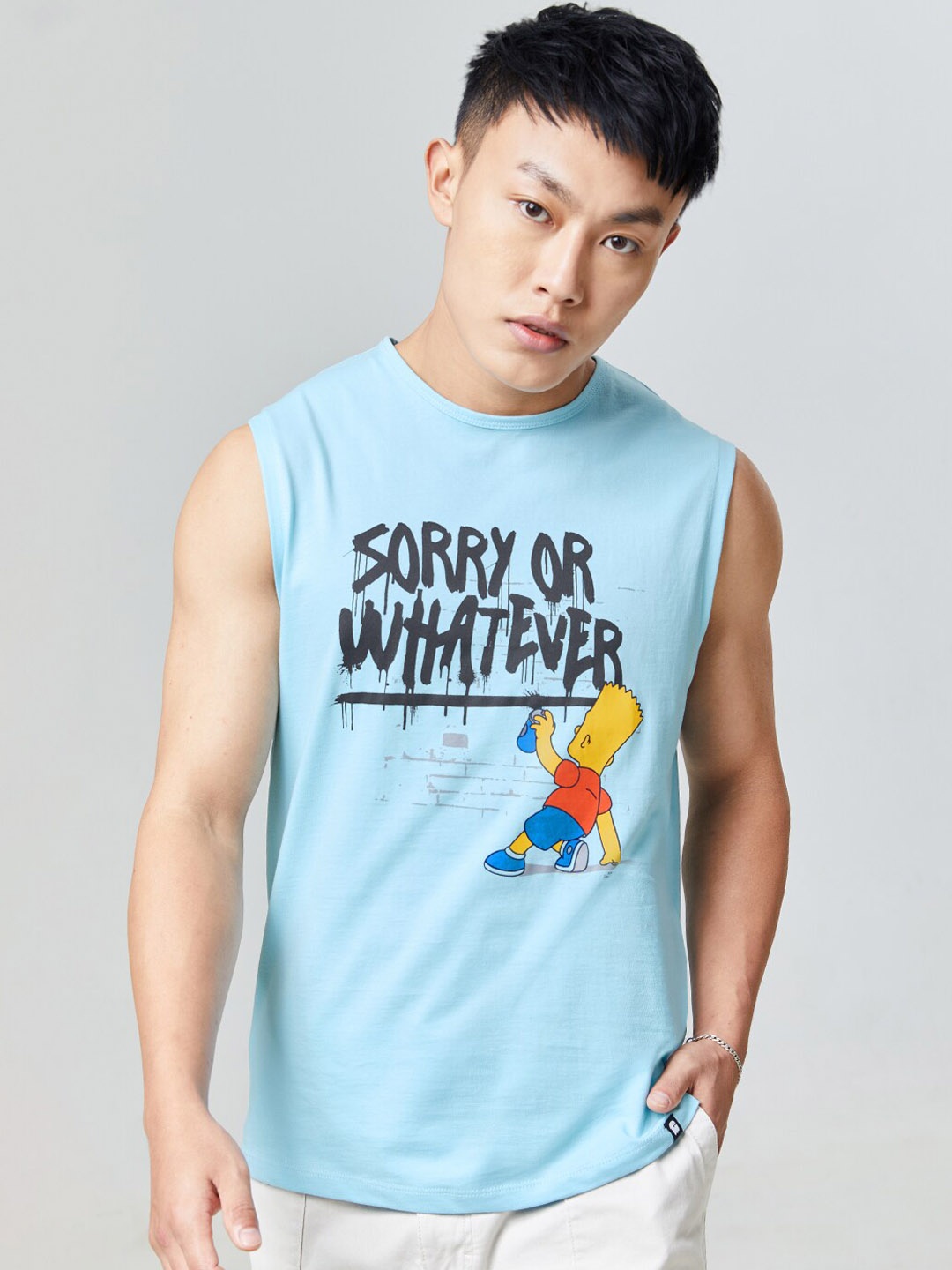 

The Souled Store Men Blue & Black Printed Cotton Innerwear Vests