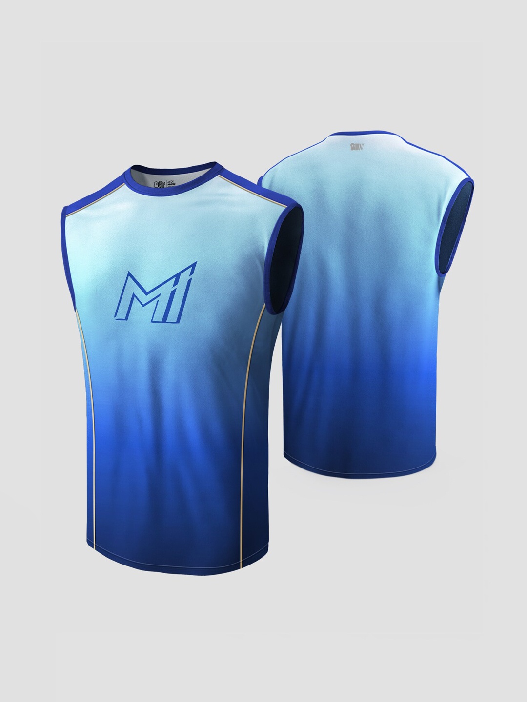 The Souled Store Men Blue MI Printed Innerwear Gym Vests