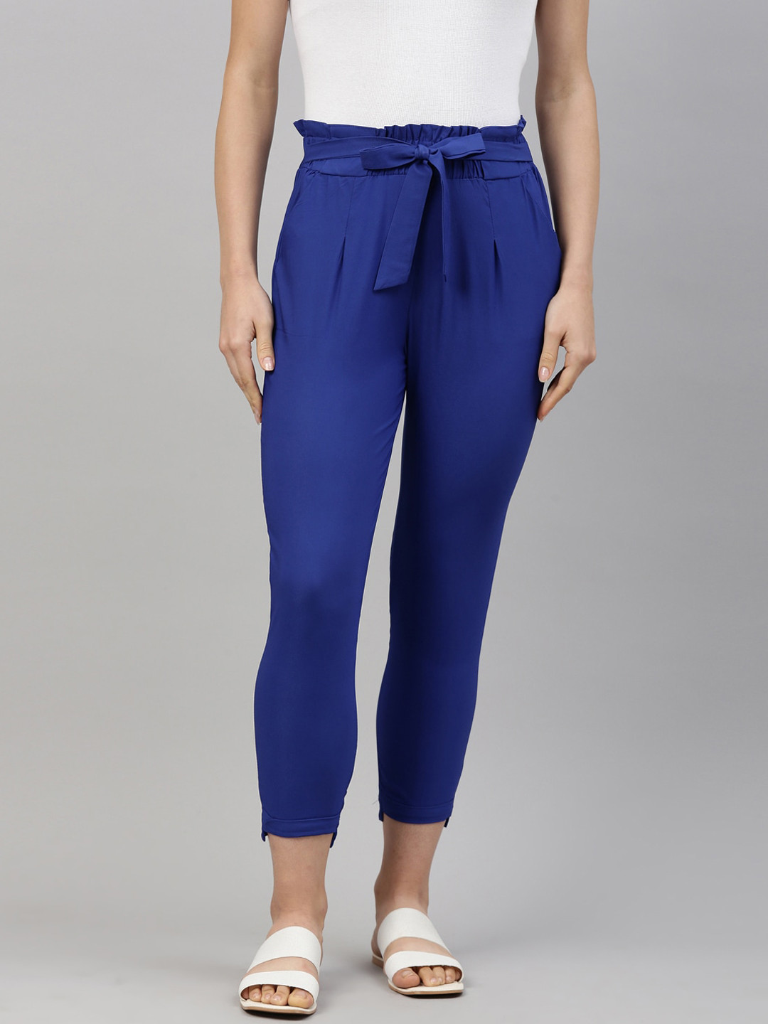 

GOLDSTROMS Women Blue Solid Peg Trouser