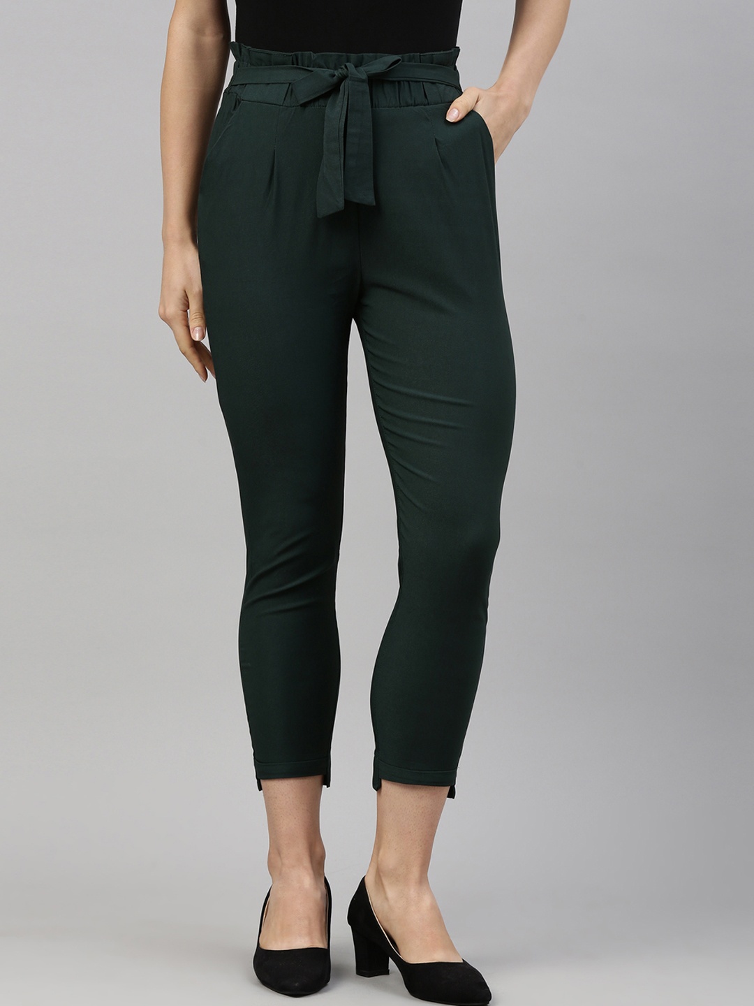 

GOLDSTROMS Women Green Solid Peg Trouser