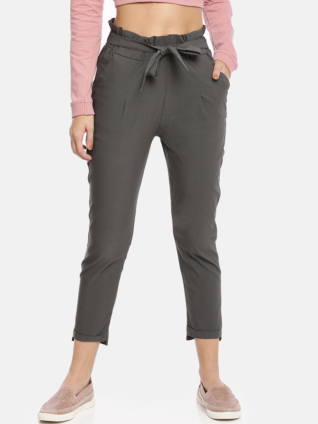 

GOLDSTROMS Women Grey Solid Peg Trouser
