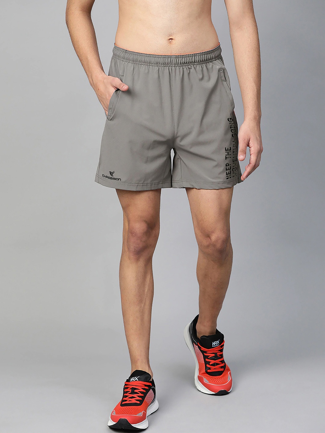 

Dpassion Men Grey Training or Gym Sports Shorts