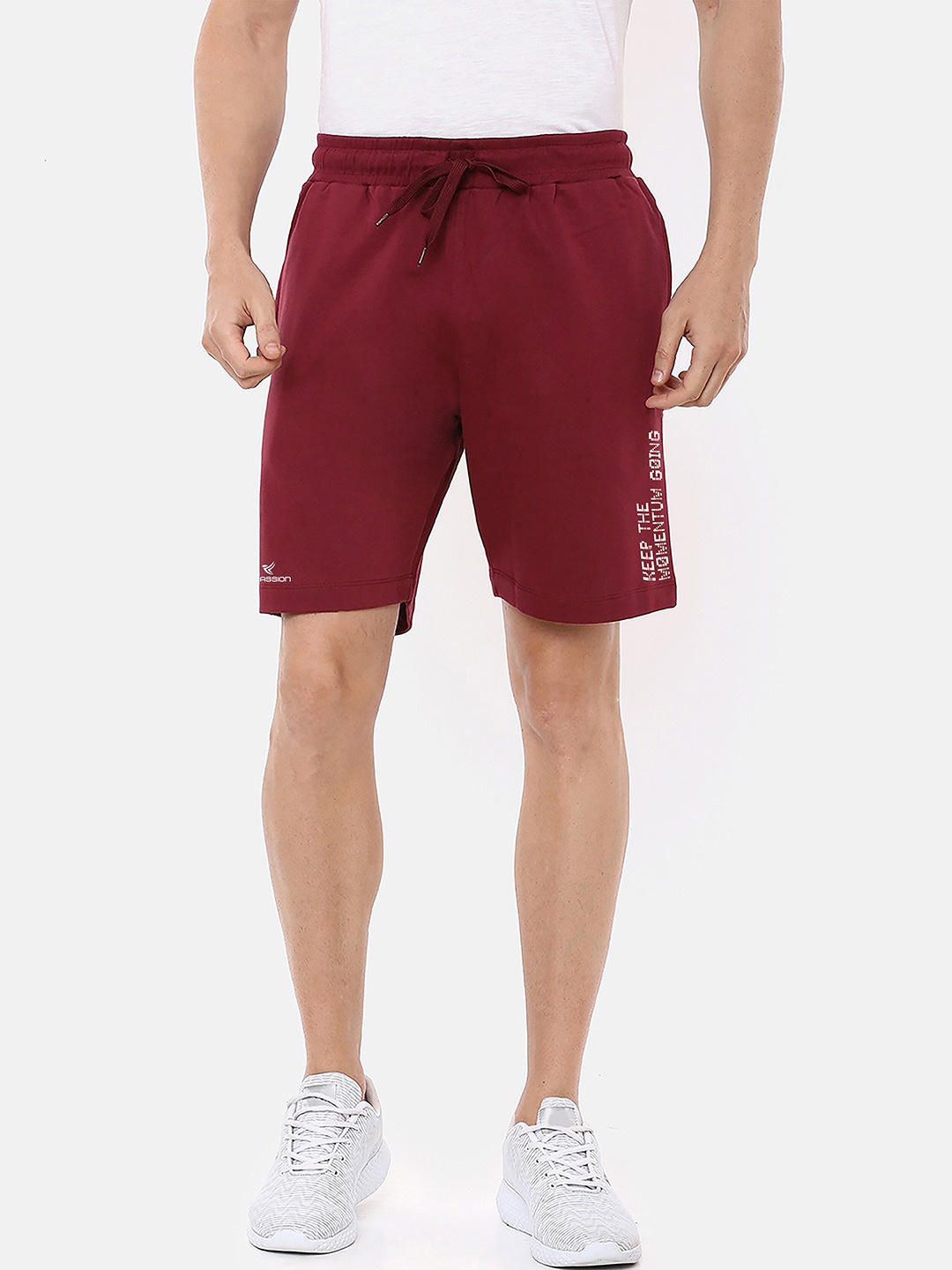 

Dpassion Men Maroon Solid Training or Gym Sports Shorts