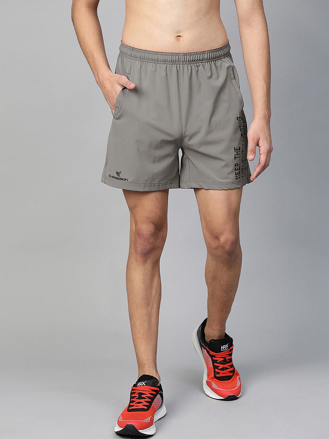 Dpassion Men Grey Training or Gym Sports Shorts
