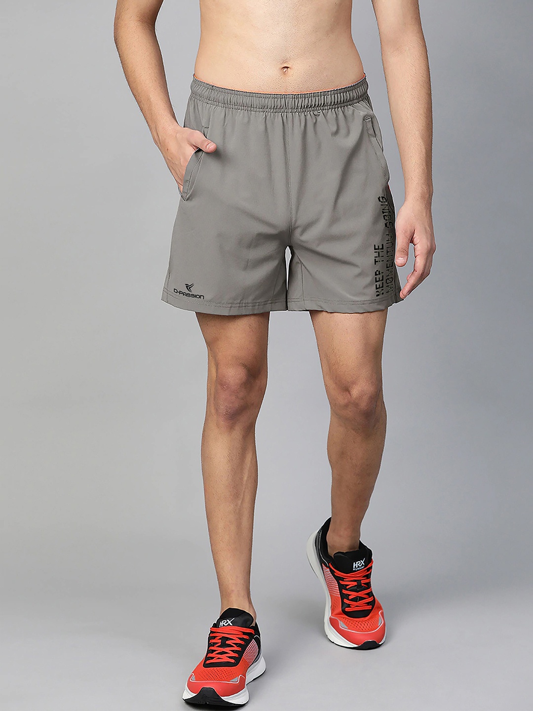 

Dpassion Men Grey Solid Training or Gym Sports Shorts