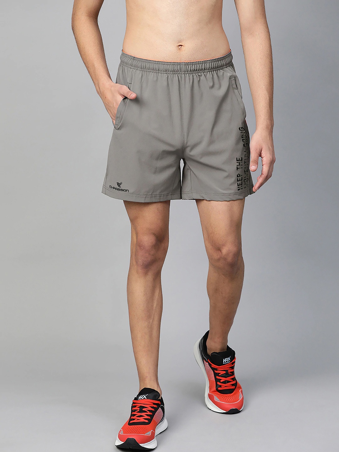 

Dpassion Men Grey Training or Gym Sports Shorts