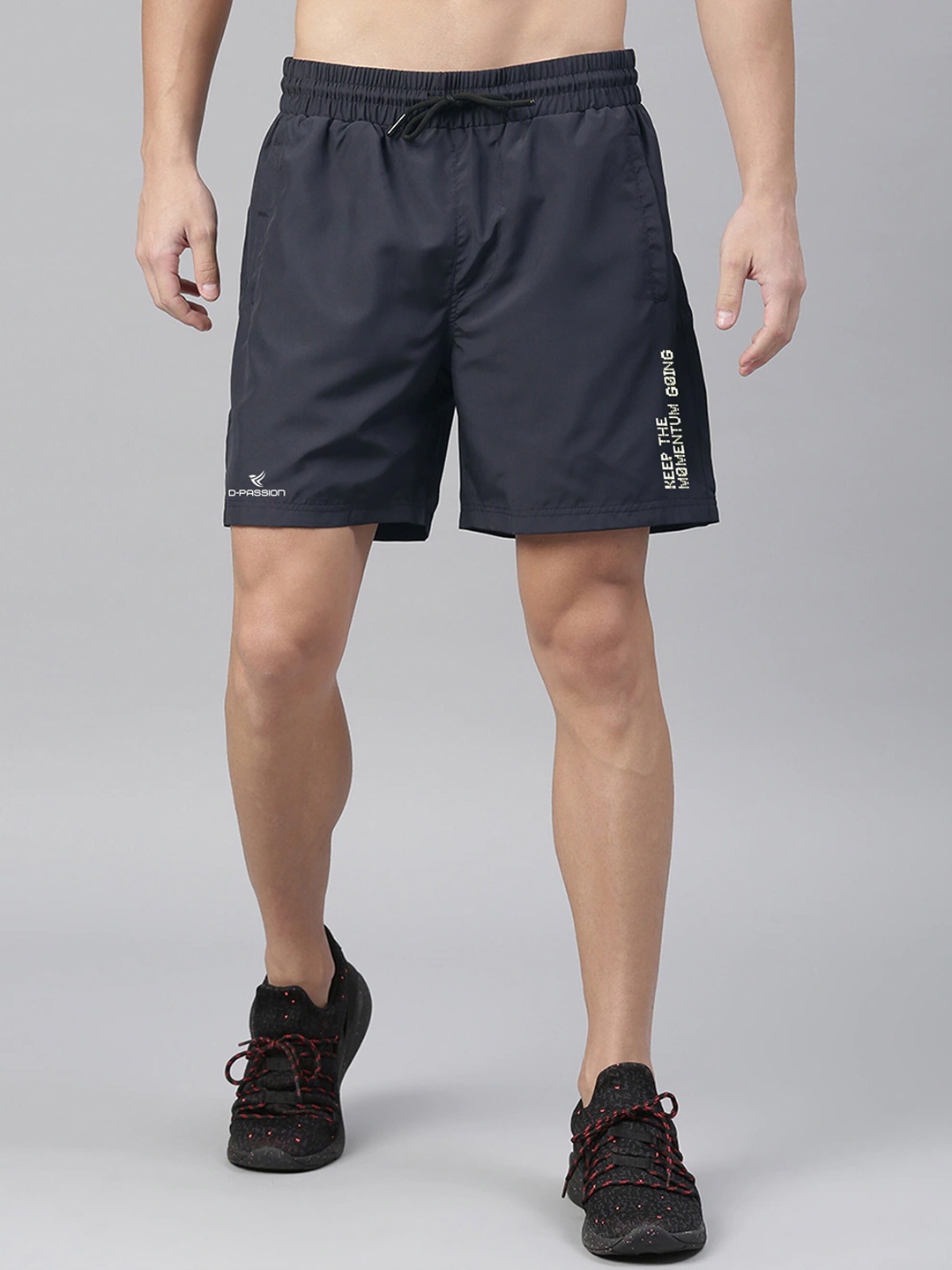 Dpassion Men Navy Blue Training or Gym Sports Shorts