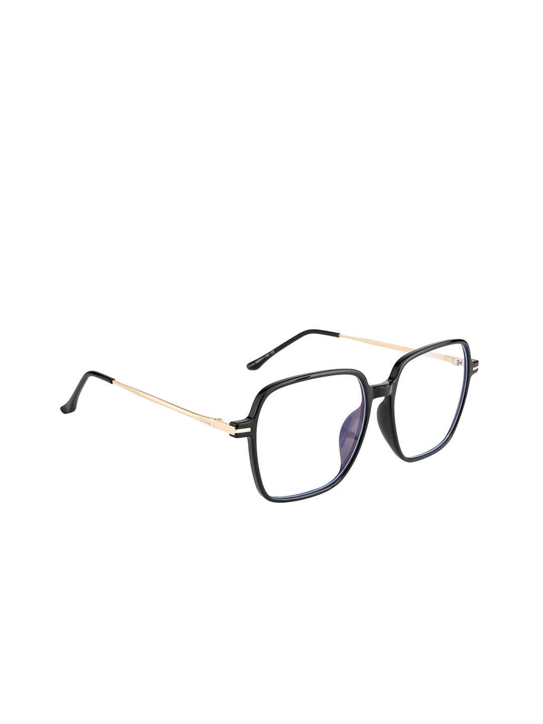 

Ted Smith Unisex Black & Gold-Toned Full Rim Wayfarer Frames