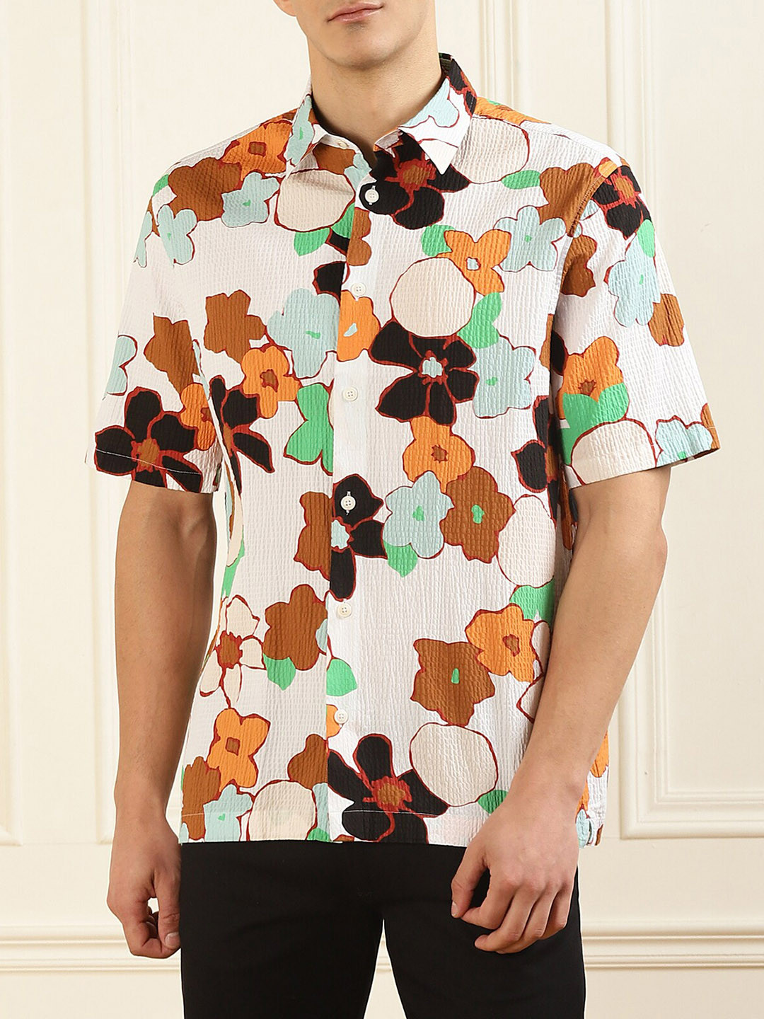 

Ted Baker Men White Printed Cotton Casual Shirt