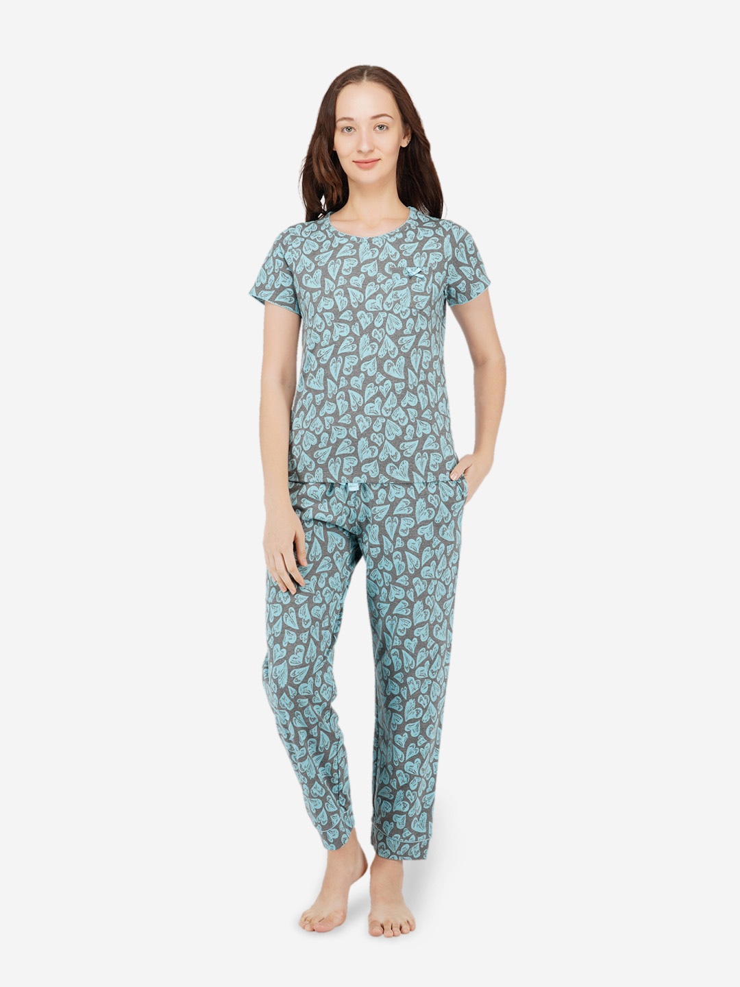 

ARTEMIS Women Teal Printed Night Suit