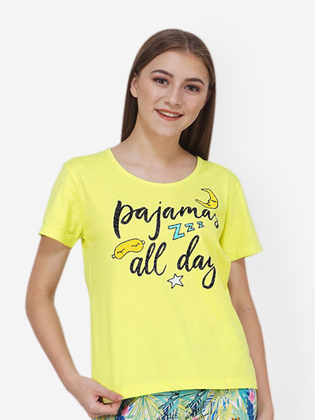 

ARTEMIS Women Yellow & Blue Printed Night Suit