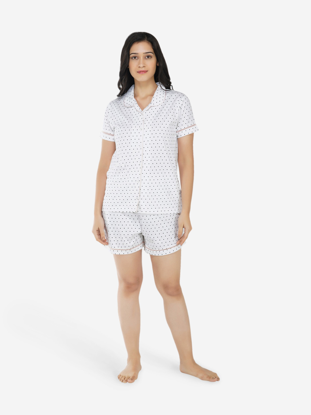 

ARTEMIS Women White & Black Printed Night suit