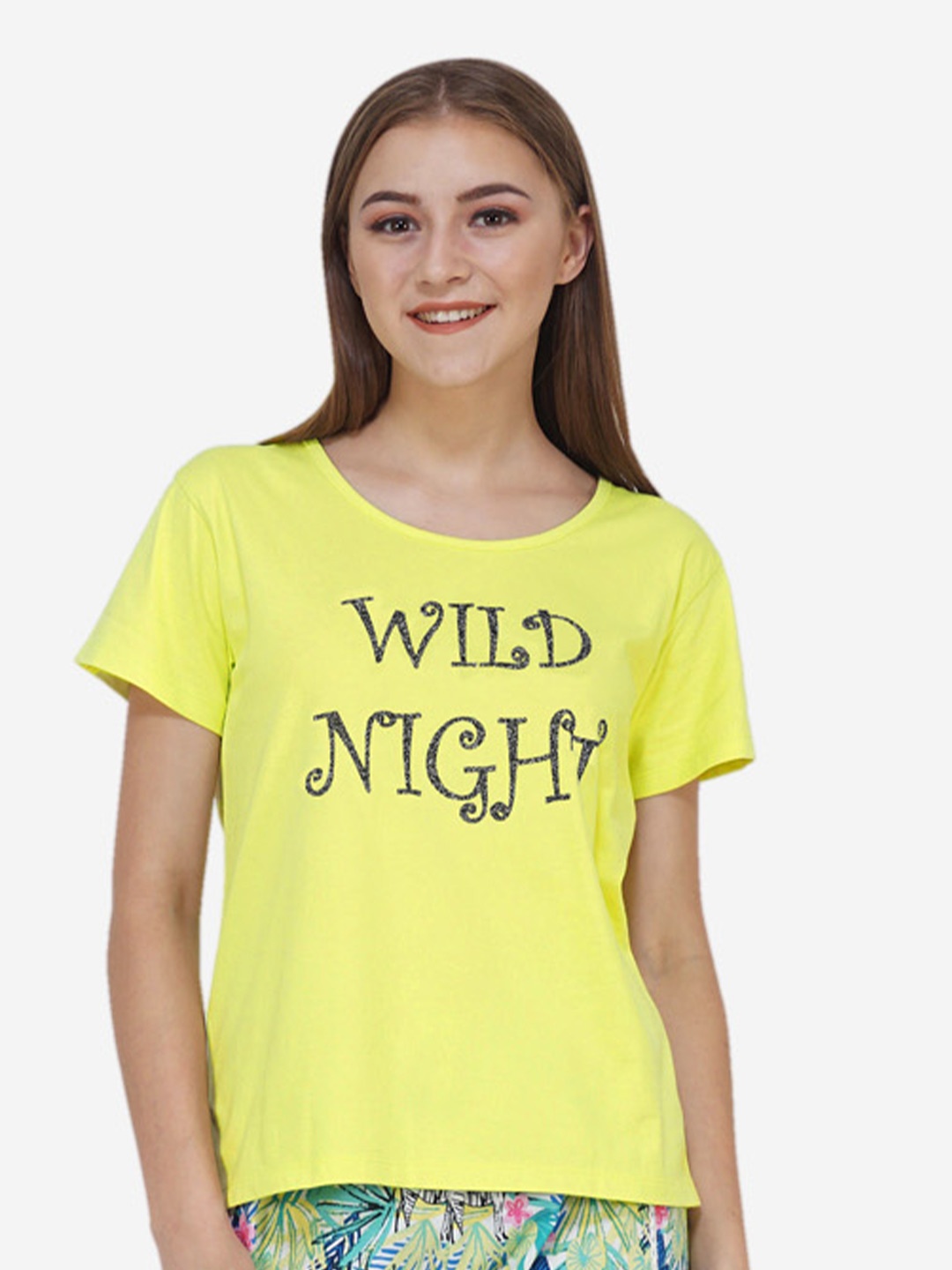 

ARTEMIS Women Yellow & Blue Printed Night suit
