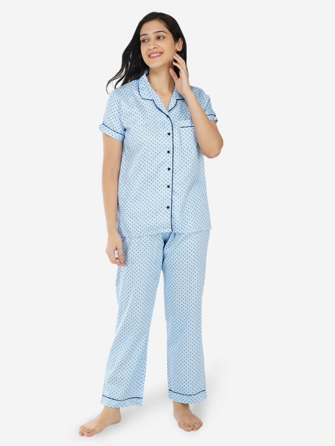 

ARTEMIS Women Blue Printed Night Suit