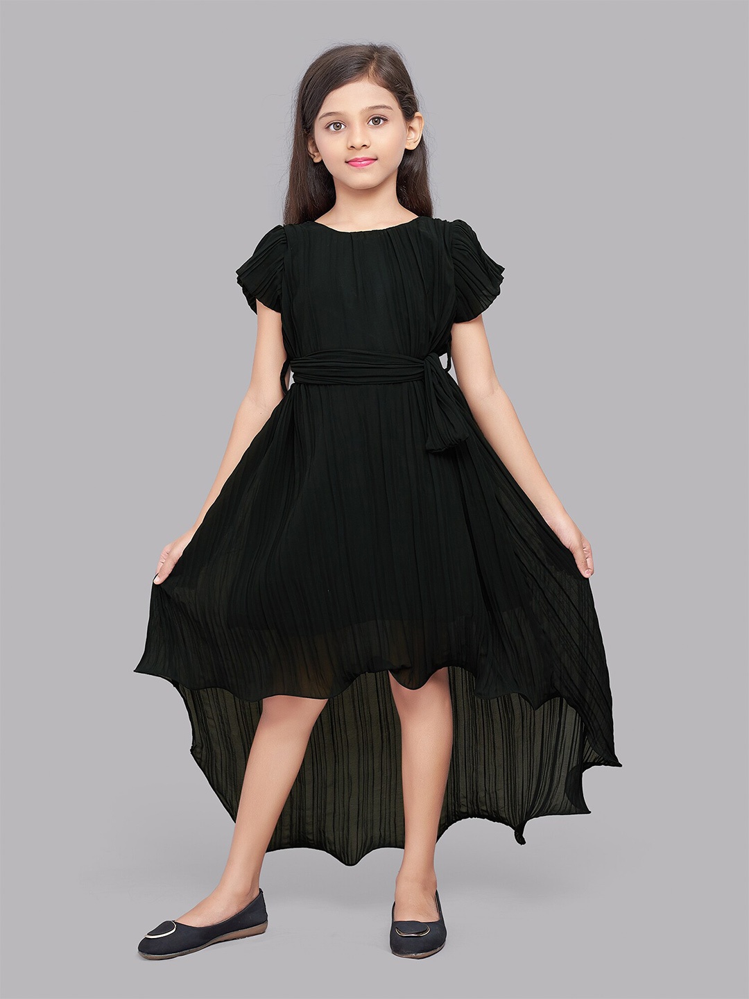 

Pink Chick Black Georgette Midi Dress