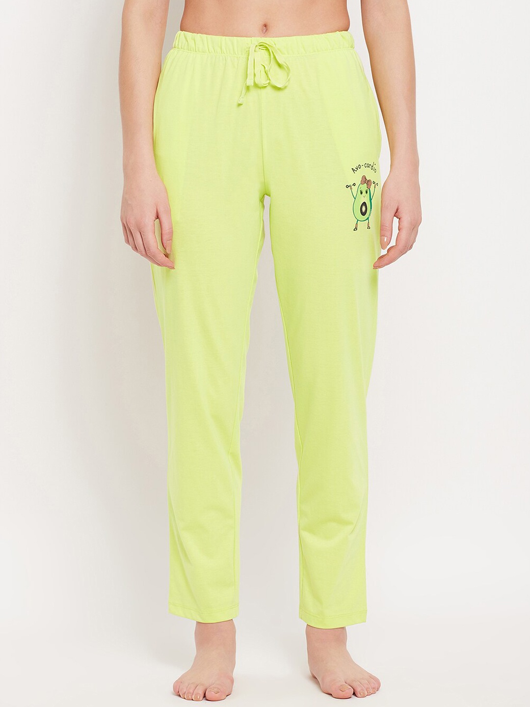 

MADAME M SECRET Women Lime Green Solid Cotton Lounge Pants